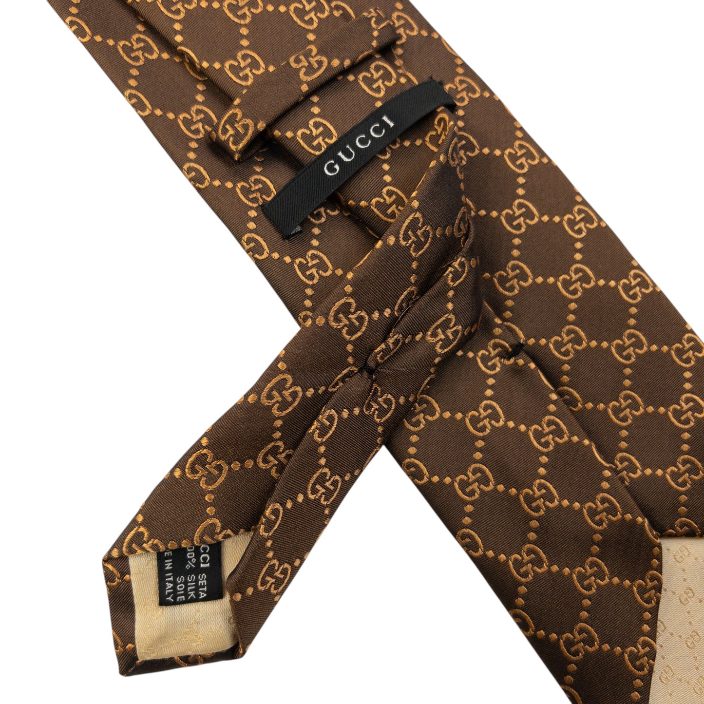 Vintage 2000s Gucci Monogram Silk Tie