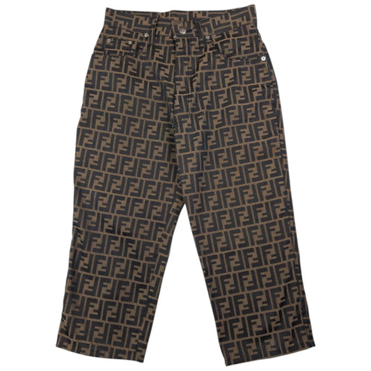 Vintage Fendi Monogram High Waisted Cropped Trousers Size W26