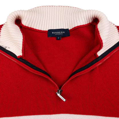 Vintage Burberry Embroidered Q Zip Jumper Size