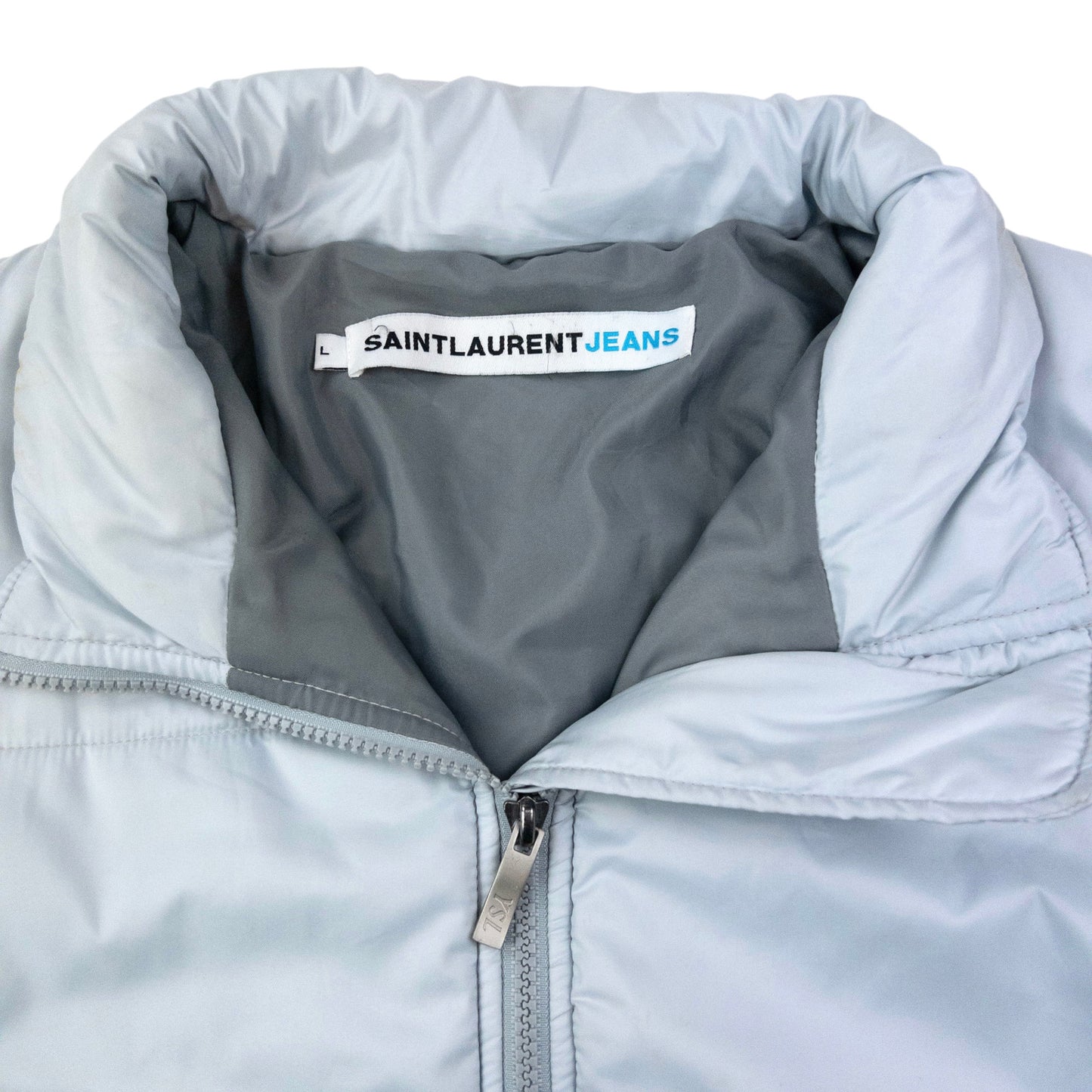 Vintage YSL Yves Saint Laurent Zip Up Puffer Jacket Size XL