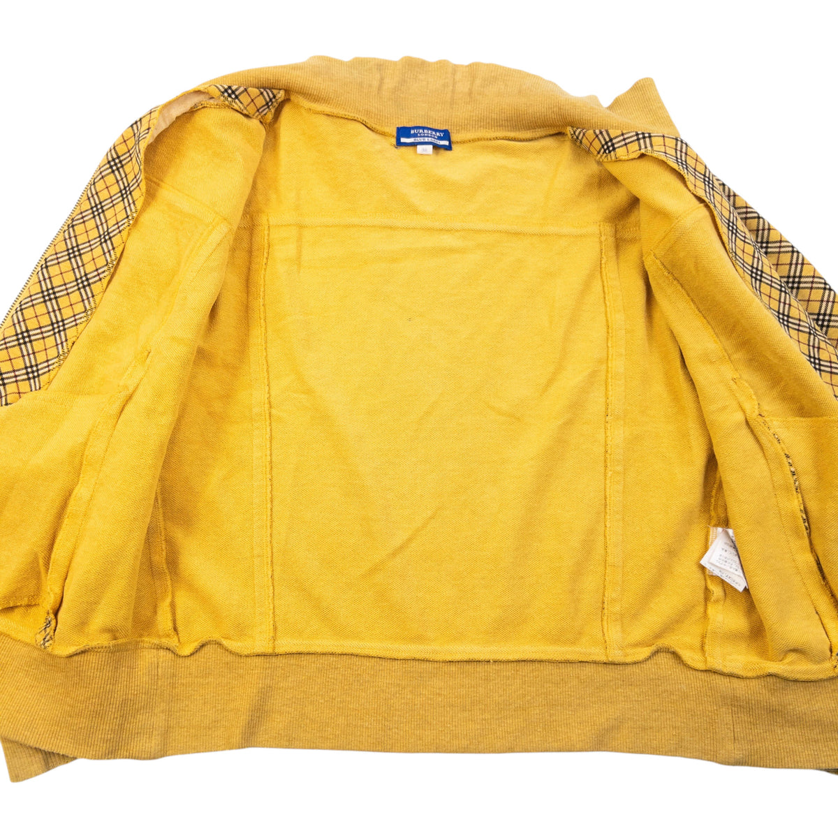 Vintage 2000s Burberry Blue Label Nova Check Zip Up Sweatshirt in yellow (cotton blend), photo 4