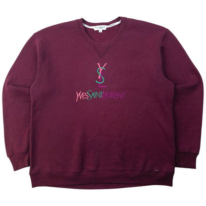 Vintage 2000s YSL Yves Saint Laurent Embroidered Sweatshirt Size M