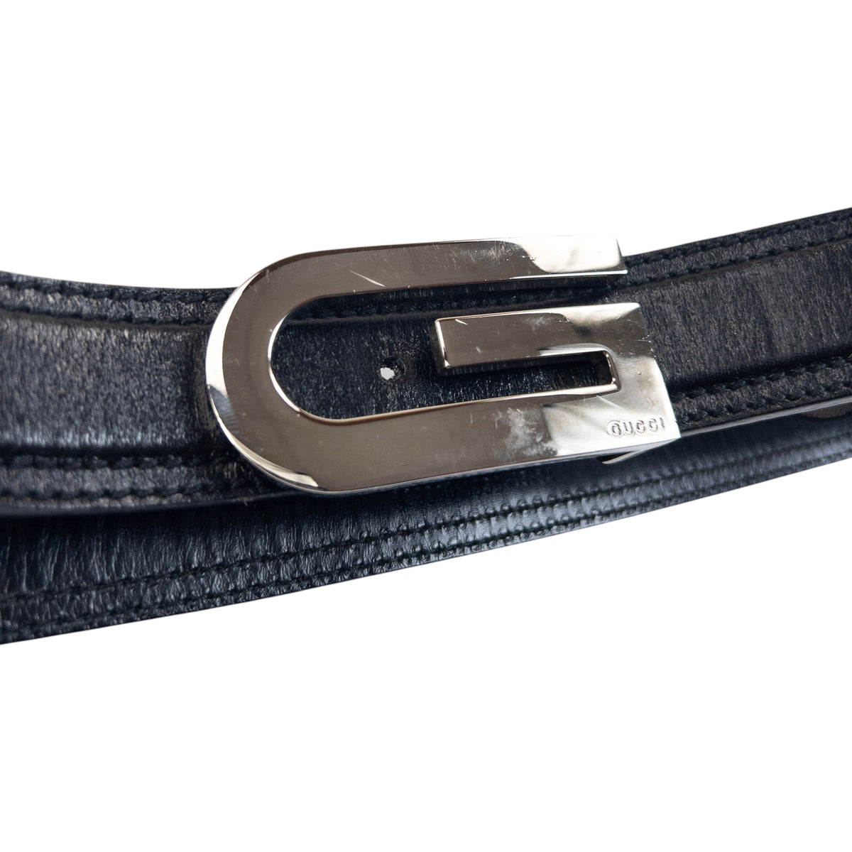 Vintage 2000s Gucci Leather Belt in black, photo 3
