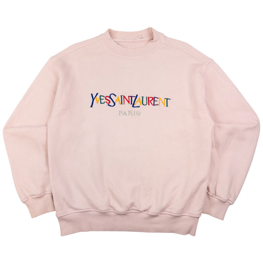 Vintage YSL Yves Saint Laurent Rainbow Embroidered Sweatshirt Womens Size S