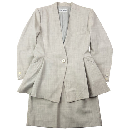 Vintage 90s Issey Miyake Pleated Jacket & Skirt Suit Set Womens Size M