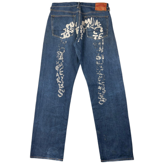 Vintage Evisu Painted Daicock Japanese Denim Jeans Size W33
