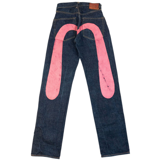 Vintage 90s Evisu Painted Daicock Japanese Denim Jeans Size W26
