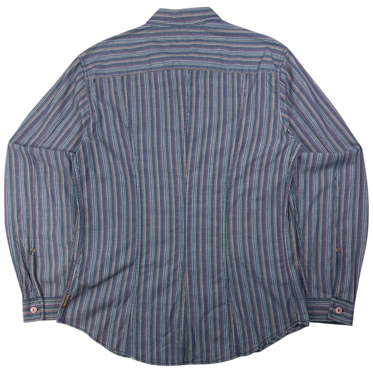 Vintage Armani Jeans Pocket Striped Long Sleeve Button Up Shirt Size M