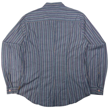 Vintage Armani Jeans Pocket Striped Long Sleeve Button Up Shirt Size M