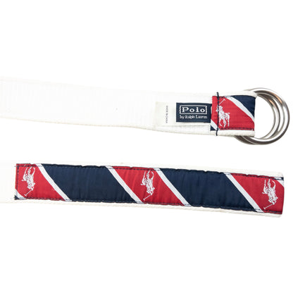 Vintage 90s Polo Ralph Lauren Striped Monogram Belt Size M