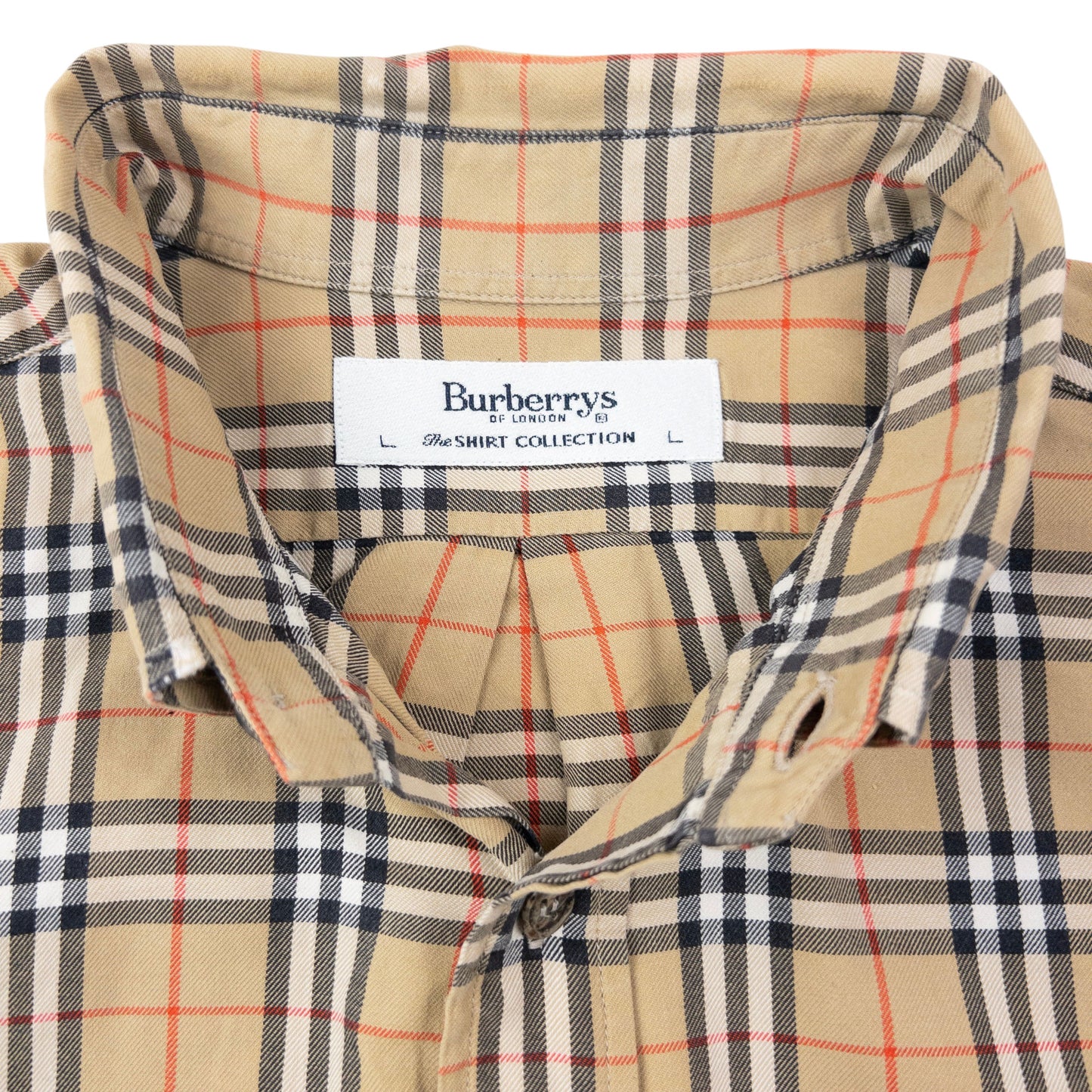 Vintage 90s Burberry Nova Check Long Sleeve Button Up Shirt Size XL