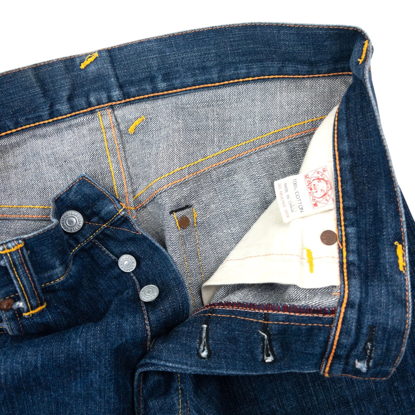 Vintage Evisu Double Glitter Symbol Japanese Denim Jeans Size W32