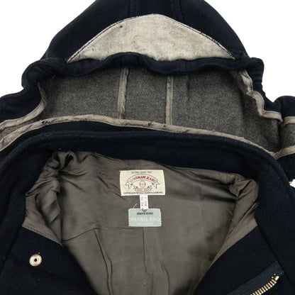 Vintage 90s Armani Jeans Zip Up Wool Jacket Size XXL