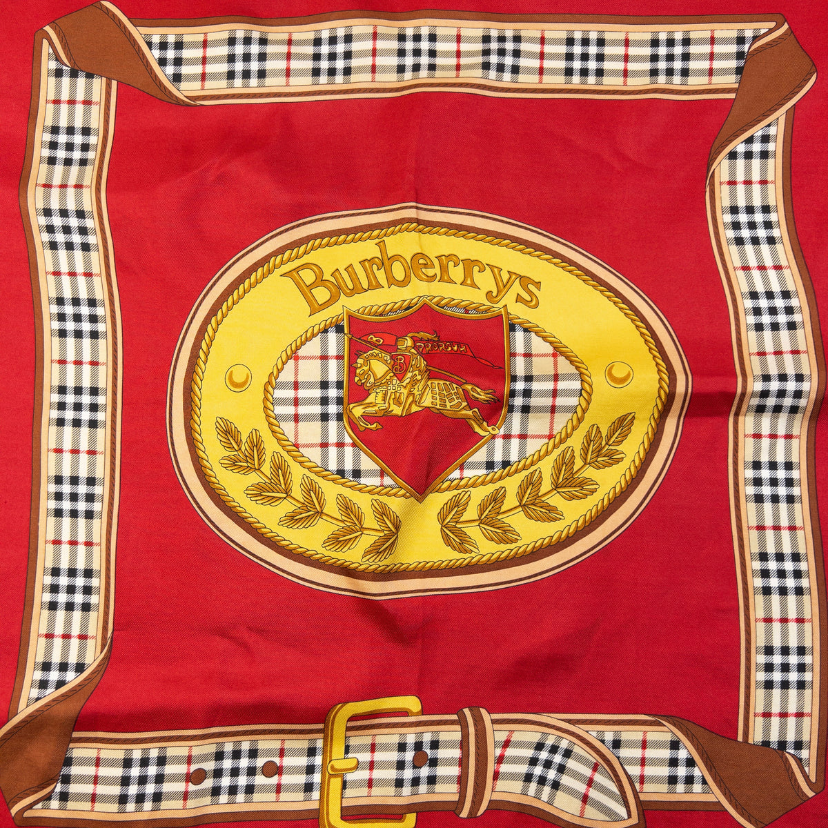 Vintage 90s Burberry Nova Check Silk Scarf