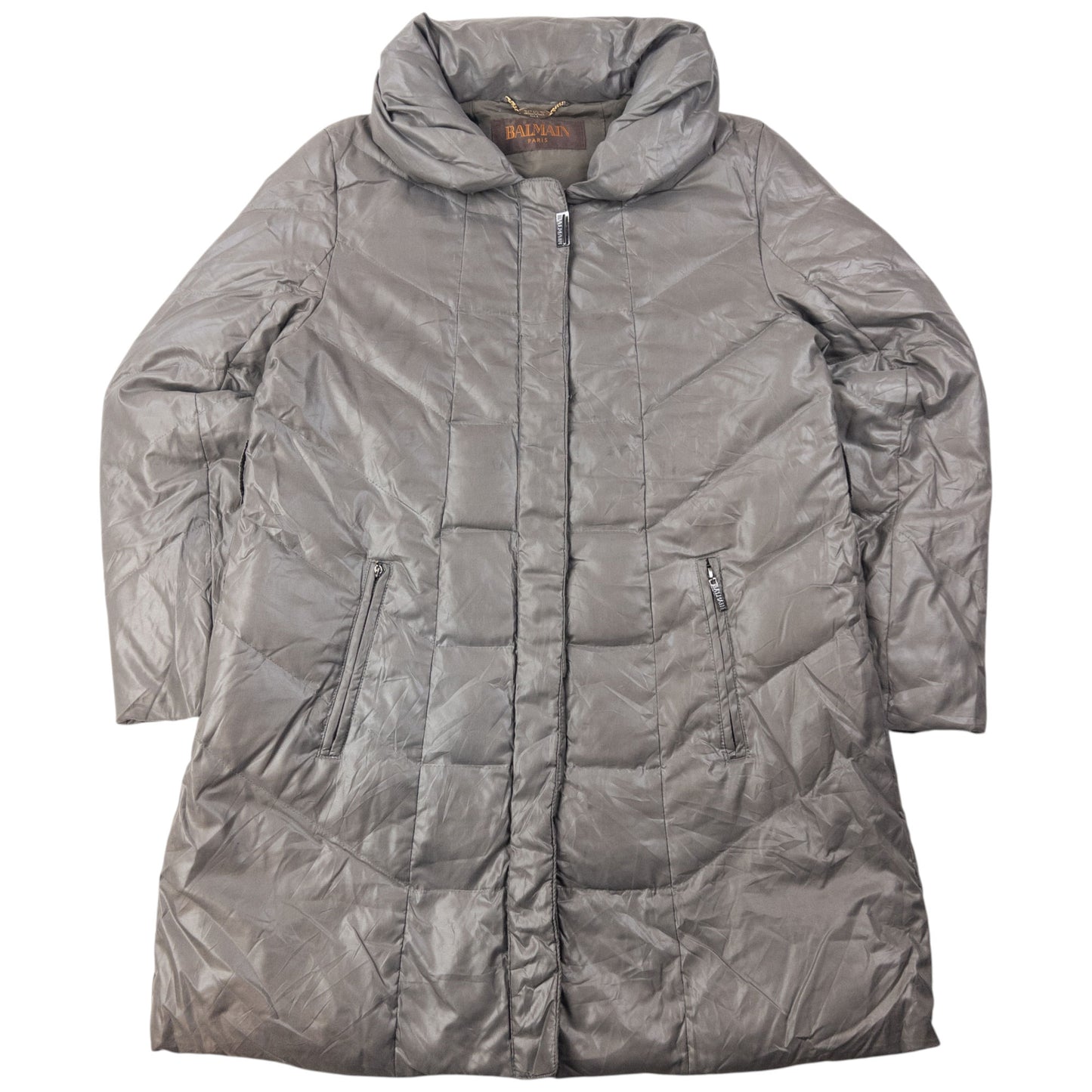 Vintage 90s Balmain Zip Up Padded Rain Jacket Size M