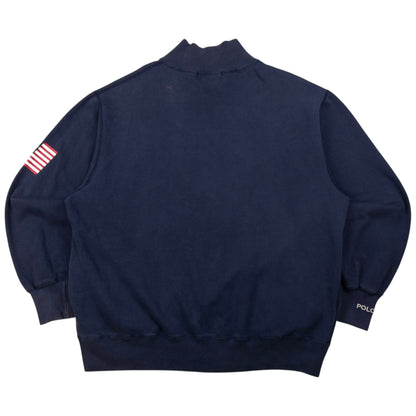 Vintage Polo Ralph Lauren Q Zip USA Sweatshirt Size M