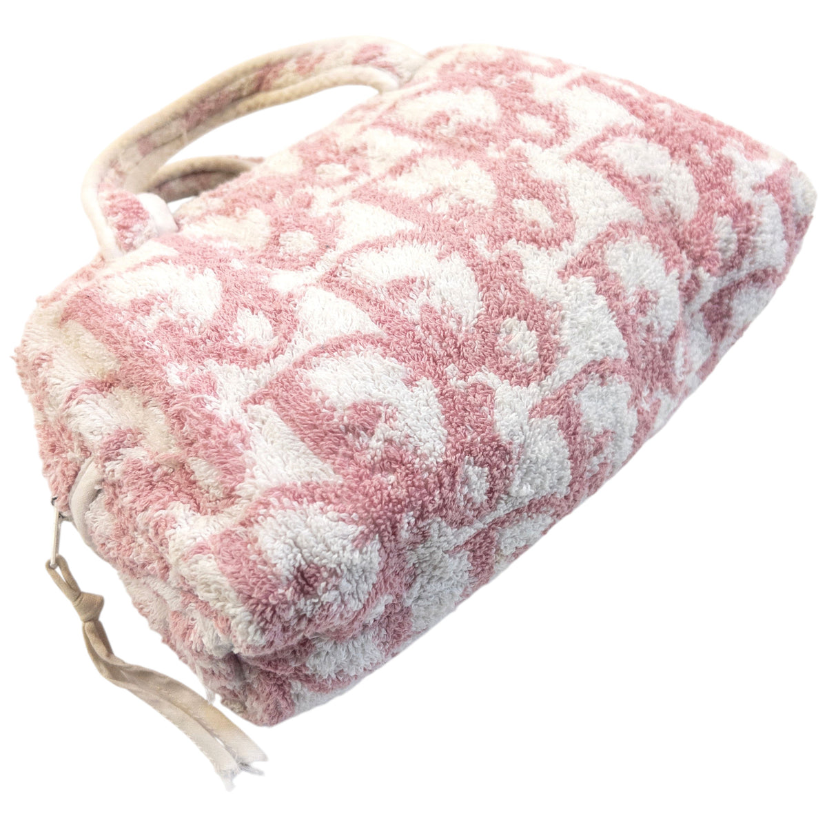 Vintage 2000s Dior Monogram Terry Cloth Handbag in pink, photo 5