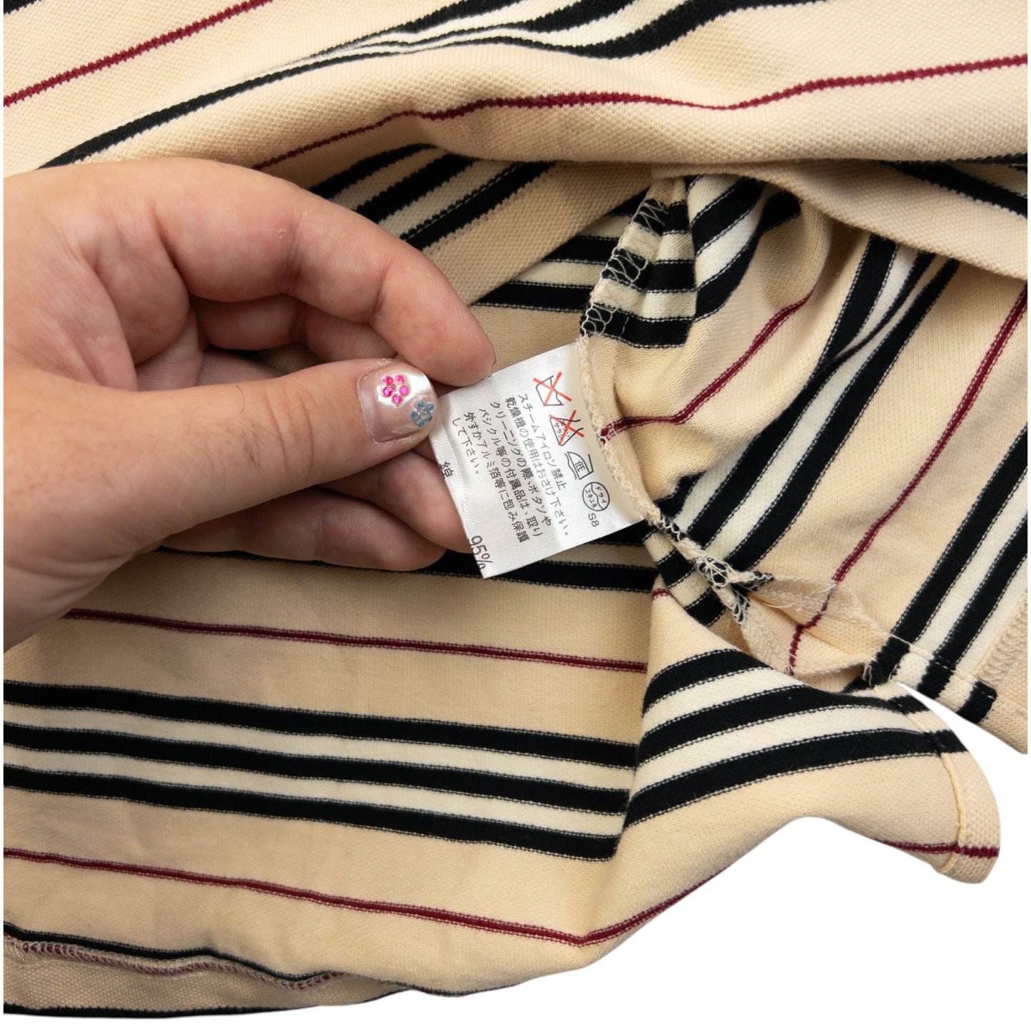 Vintage 2000s Burberry Blue Label Nova Stripe Polo Shirt Womens Size S