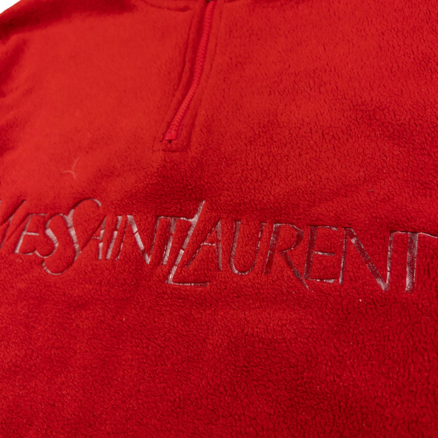 Vintage YSL Yves Saint Laurent Q Zip Fleece Sweatshirt Size M