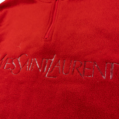 Vintage YSL Yves Saint Laurent Q Zip Fleece Sweatshirt Size M