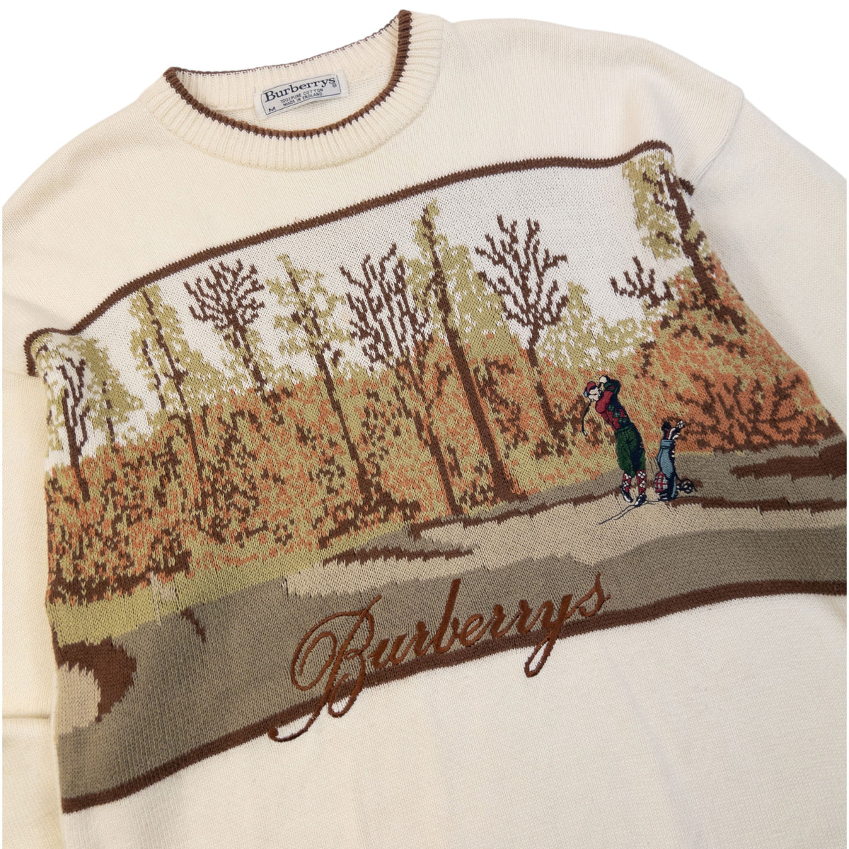Vintage 90s Burberry Golfer Knit Jumper Size M