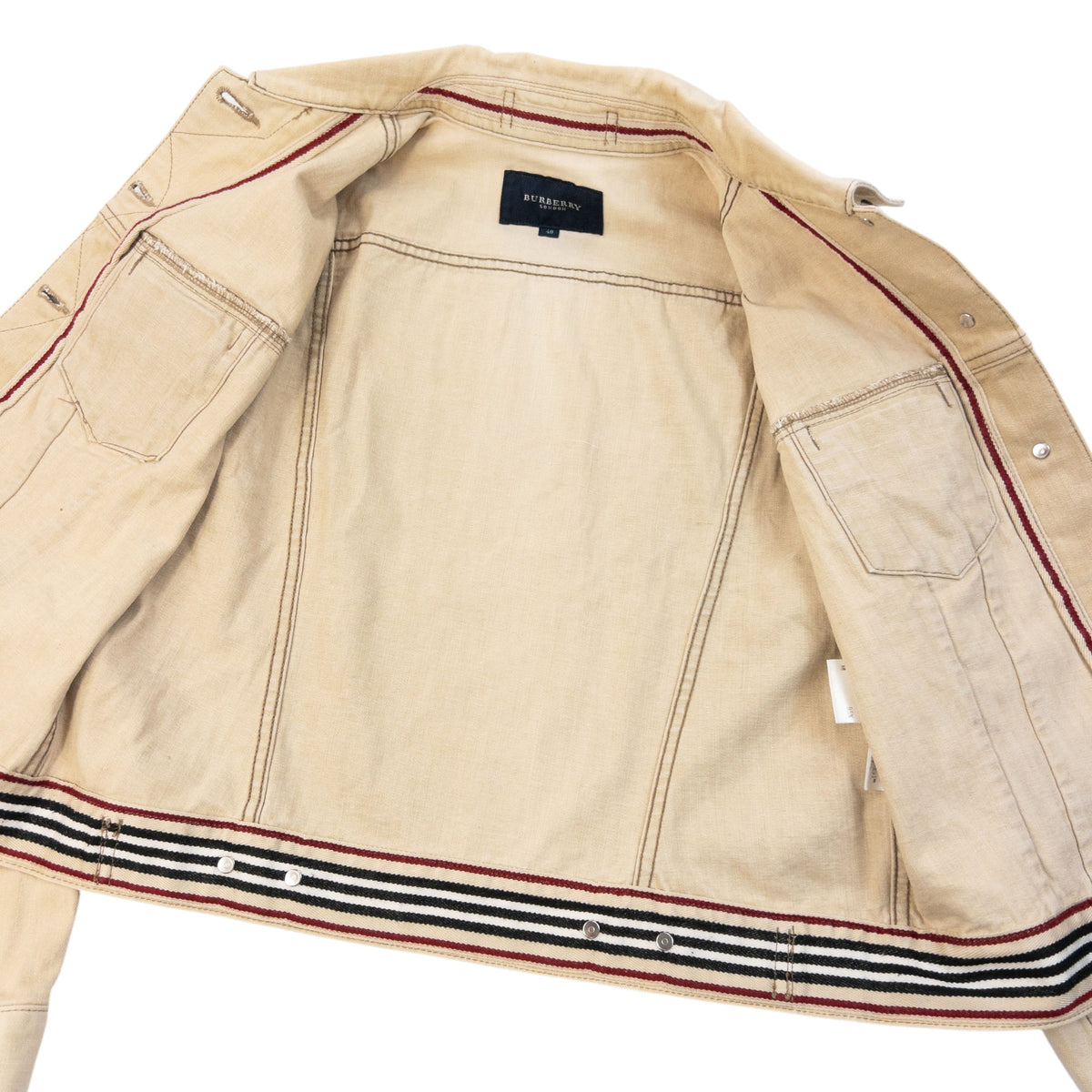 Vintage 2000s Burberry Button Up Jacket in beige, photo 4