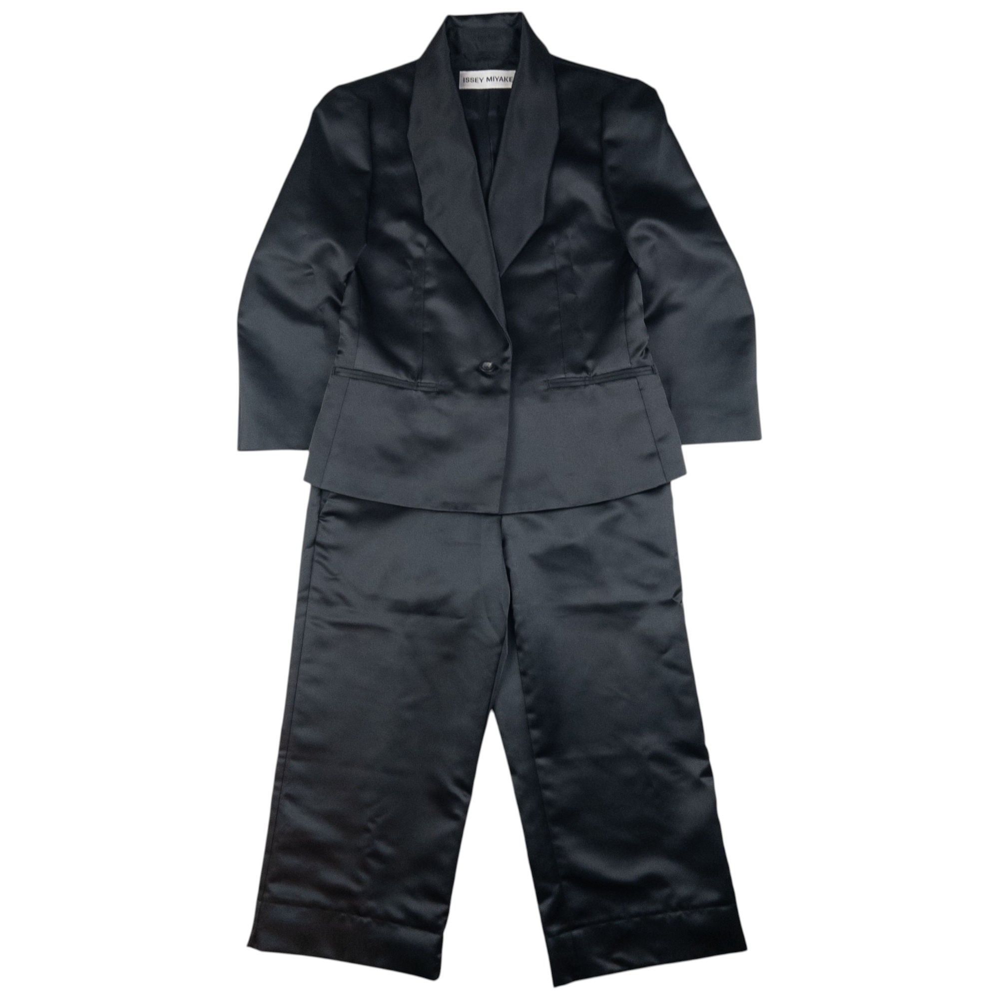 Vintage Issey Miyake Satin Jacket & Cropped Trousers Set Womens Size S