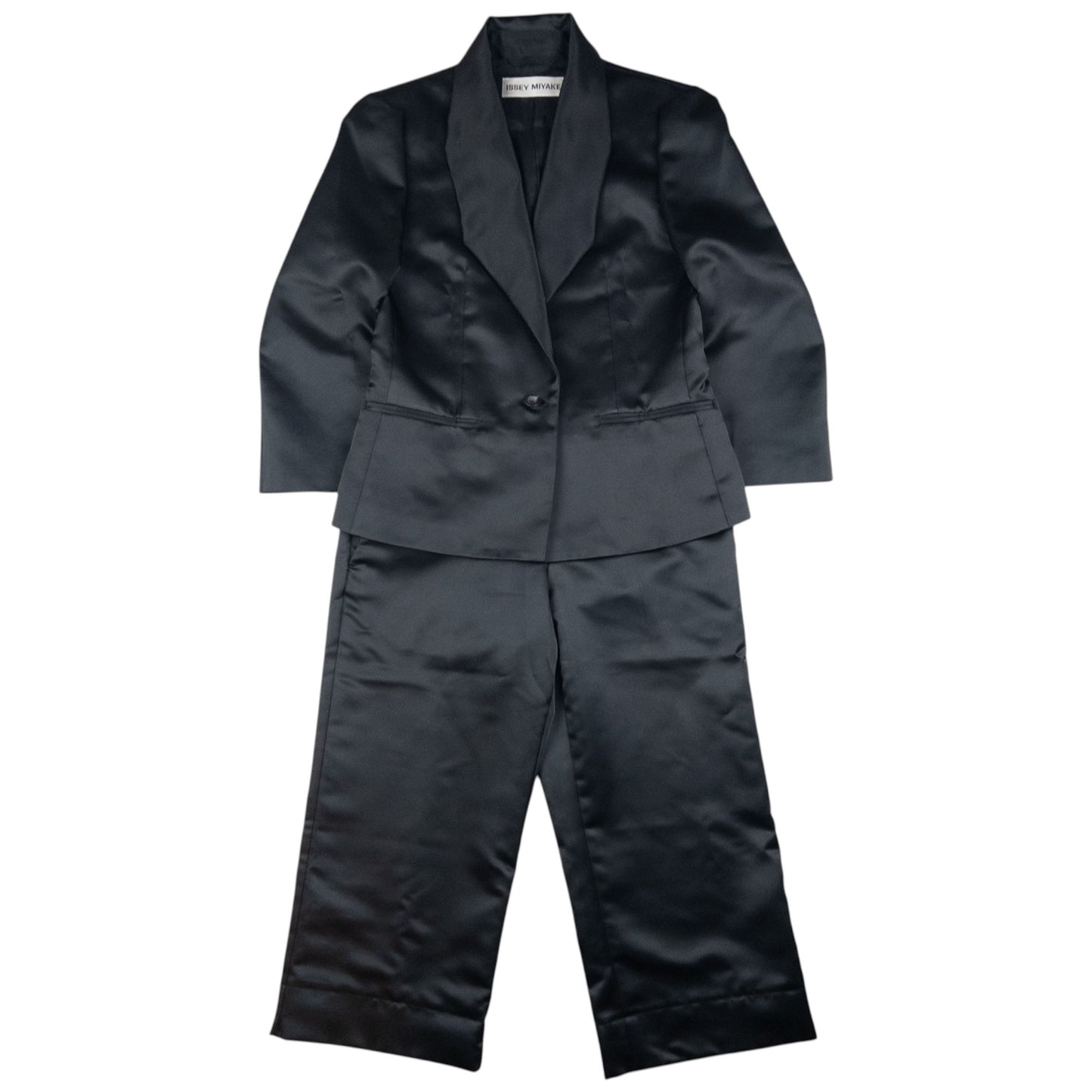 Vintage Issey Miyake Satin Jacket & Cropped Trousers Set Womens Size S