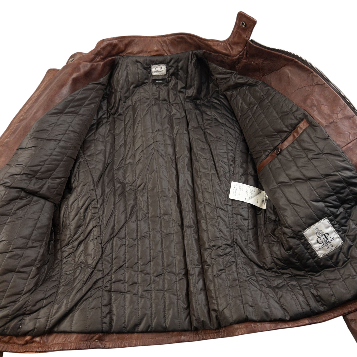 Vintage 2009 CP Company Zip Up Leather Jacket Size S