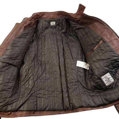 Vintage 2009 CP Company Zip Up Leather Jacket Size S