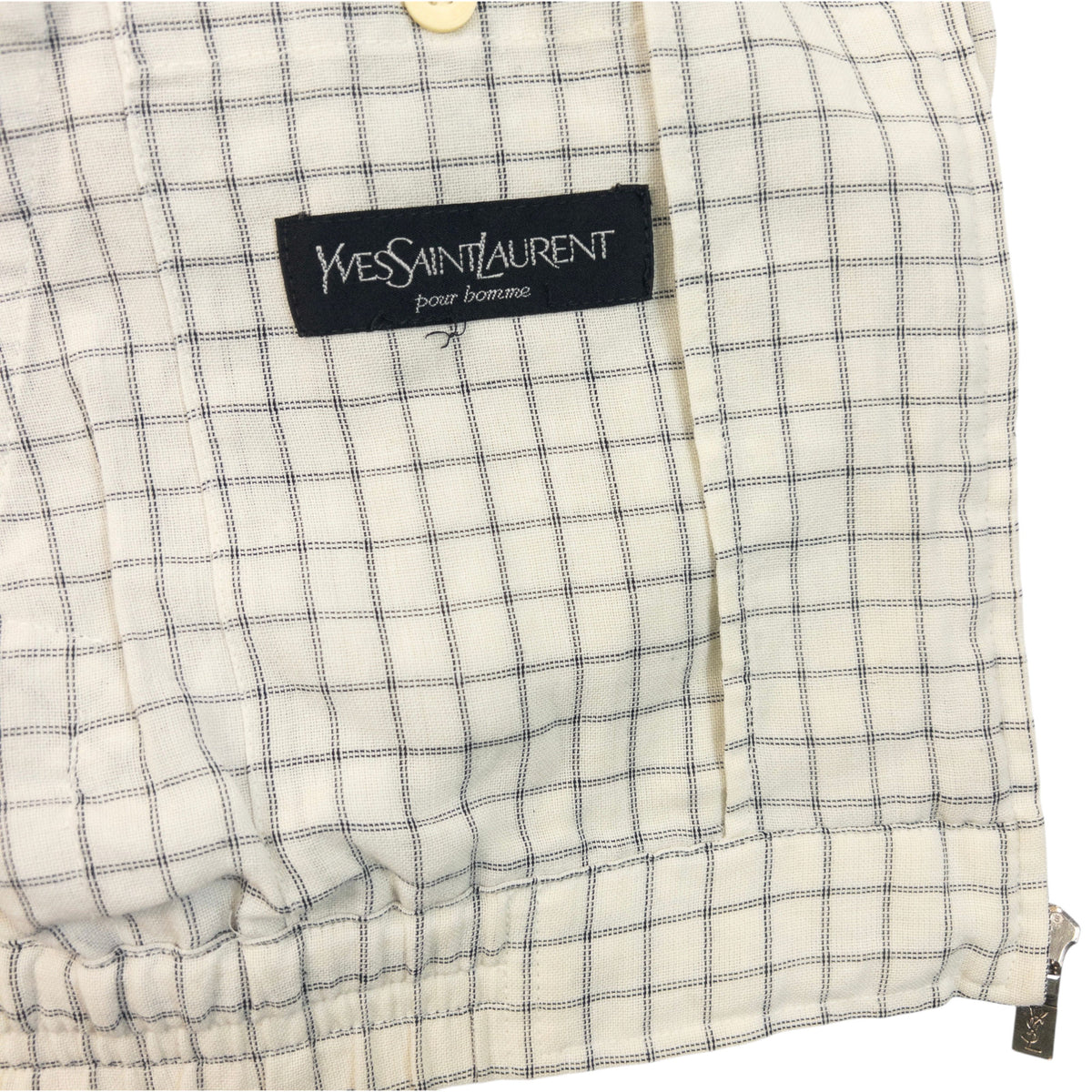 Vintage 90s YSL Yves Saint Laurent Checkered Harrington Jacket Size XS