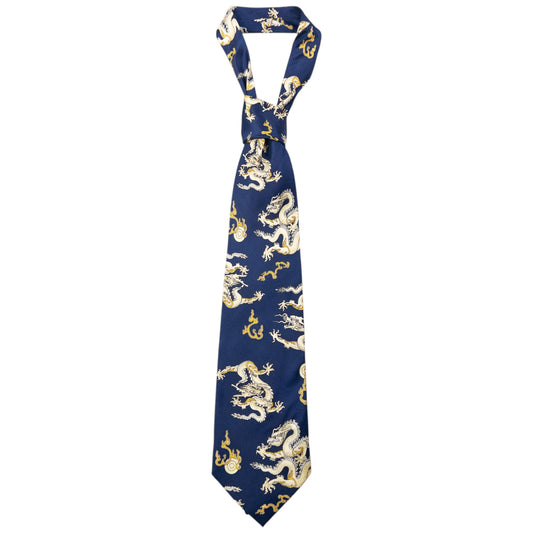 Vintage 90s Giorgio Armani Cravatte Dragon Silk Tie