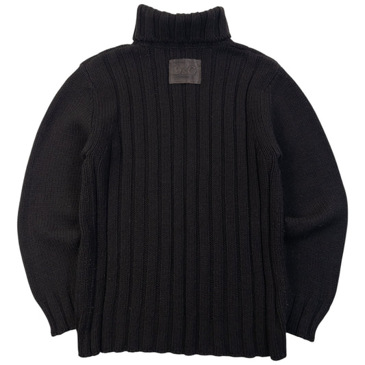 Vintage 2000s Dolce & Gabbana Ribbed Knit Turtleneck Jumper Size S