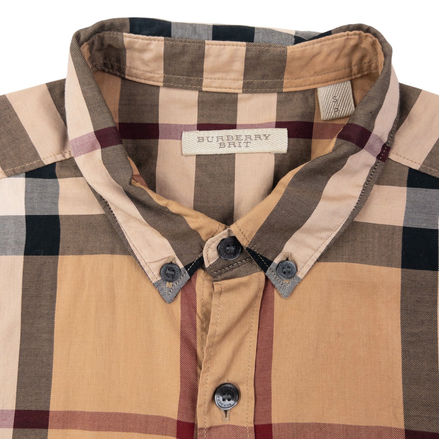Vintage Burberry Brit Nova Check Long Sleeve Button Up Shirt Size S