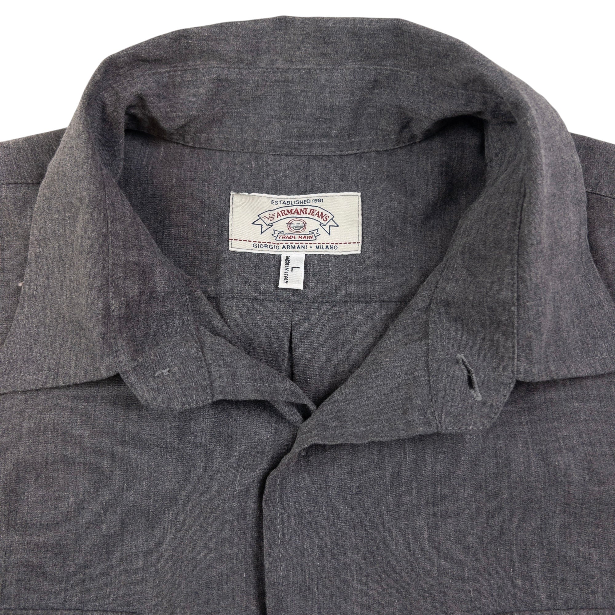 Vintage Armani Jeans Long Sleeve Button Up Shirt Size L