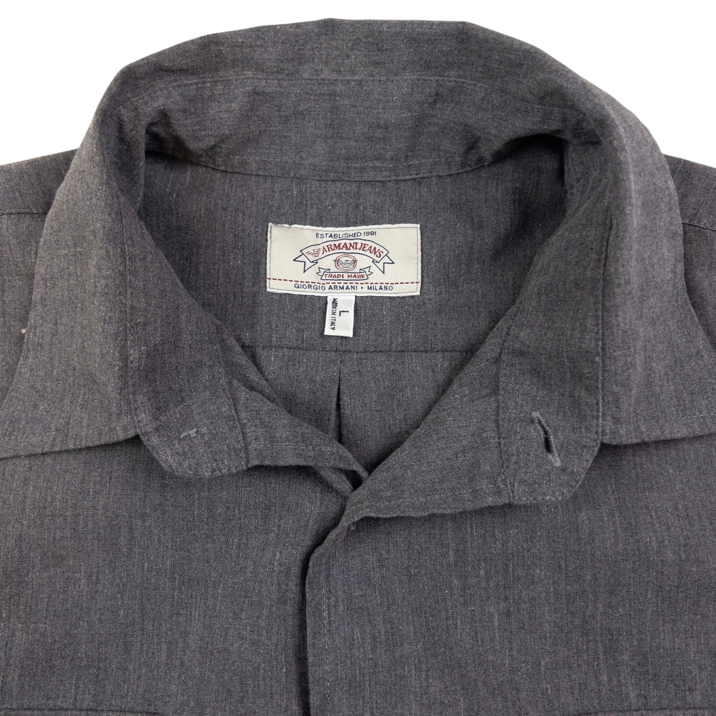Vintage Armani Jeans Long Sleeve Button Up Shirt Size L