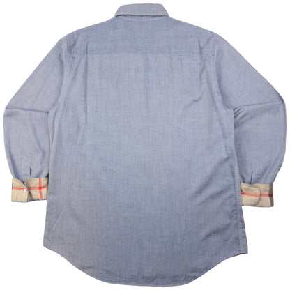 Vintage Burberry Nova Check Cuff Long Sleeve Button Up Shirt Size M