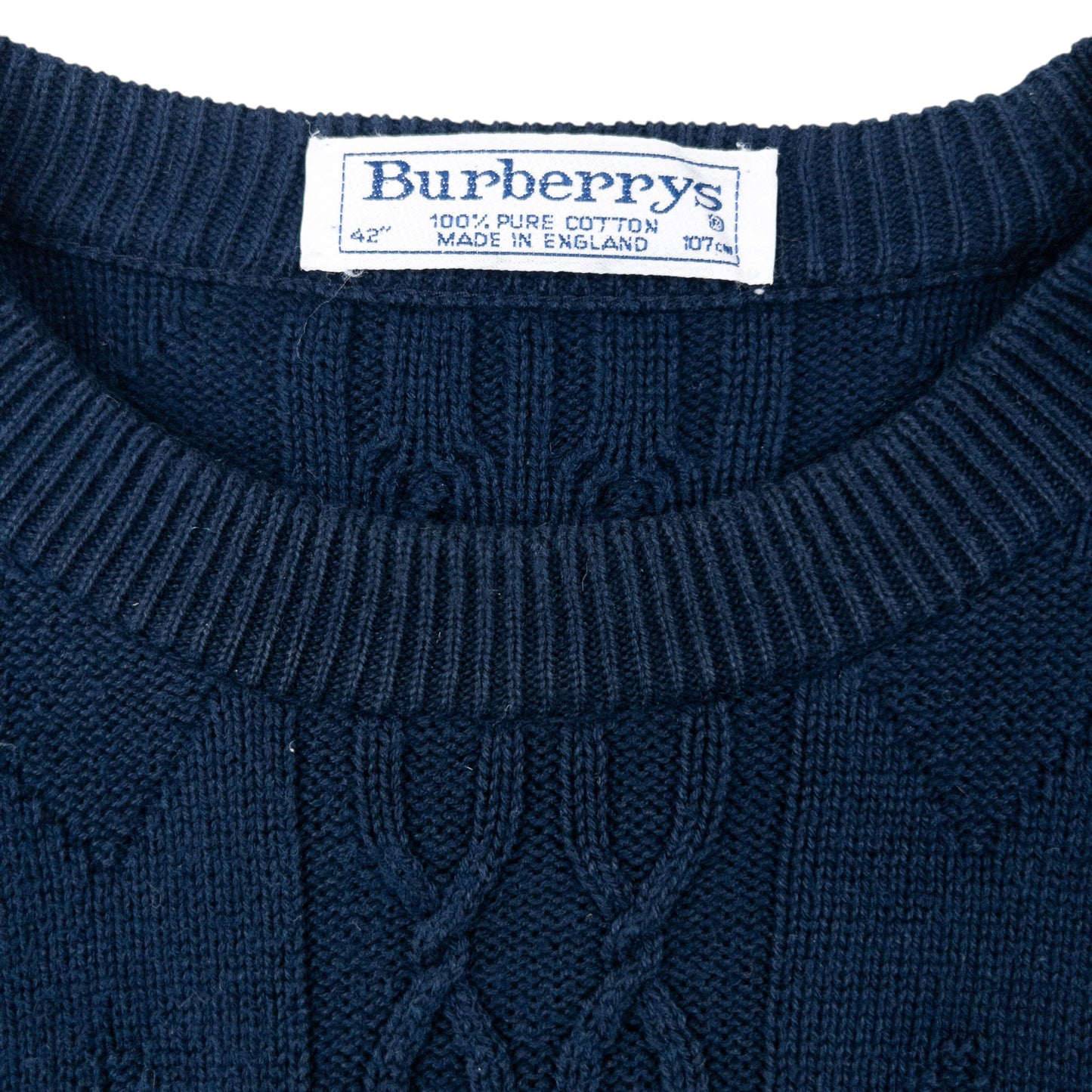Vintage 90s Burberry Embroidered Knit Jumper Size M