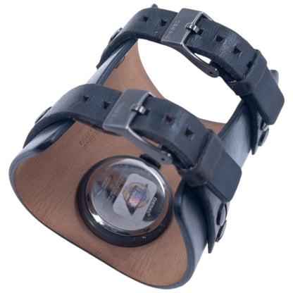 Vintage 2000s Diesel Double Buckle Leather Cuff Watch