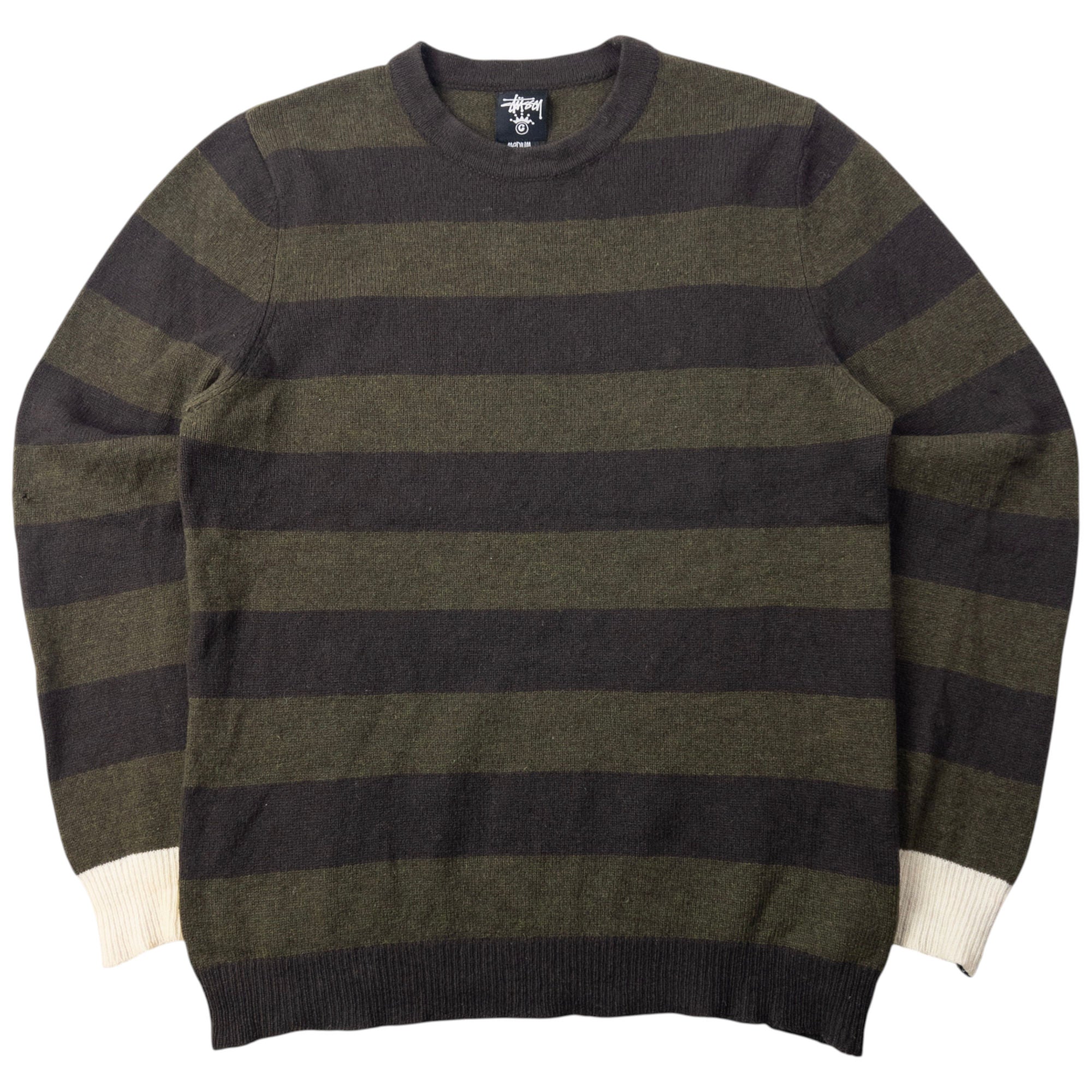 Vintage Stussy Striped Wool Jumper Size M