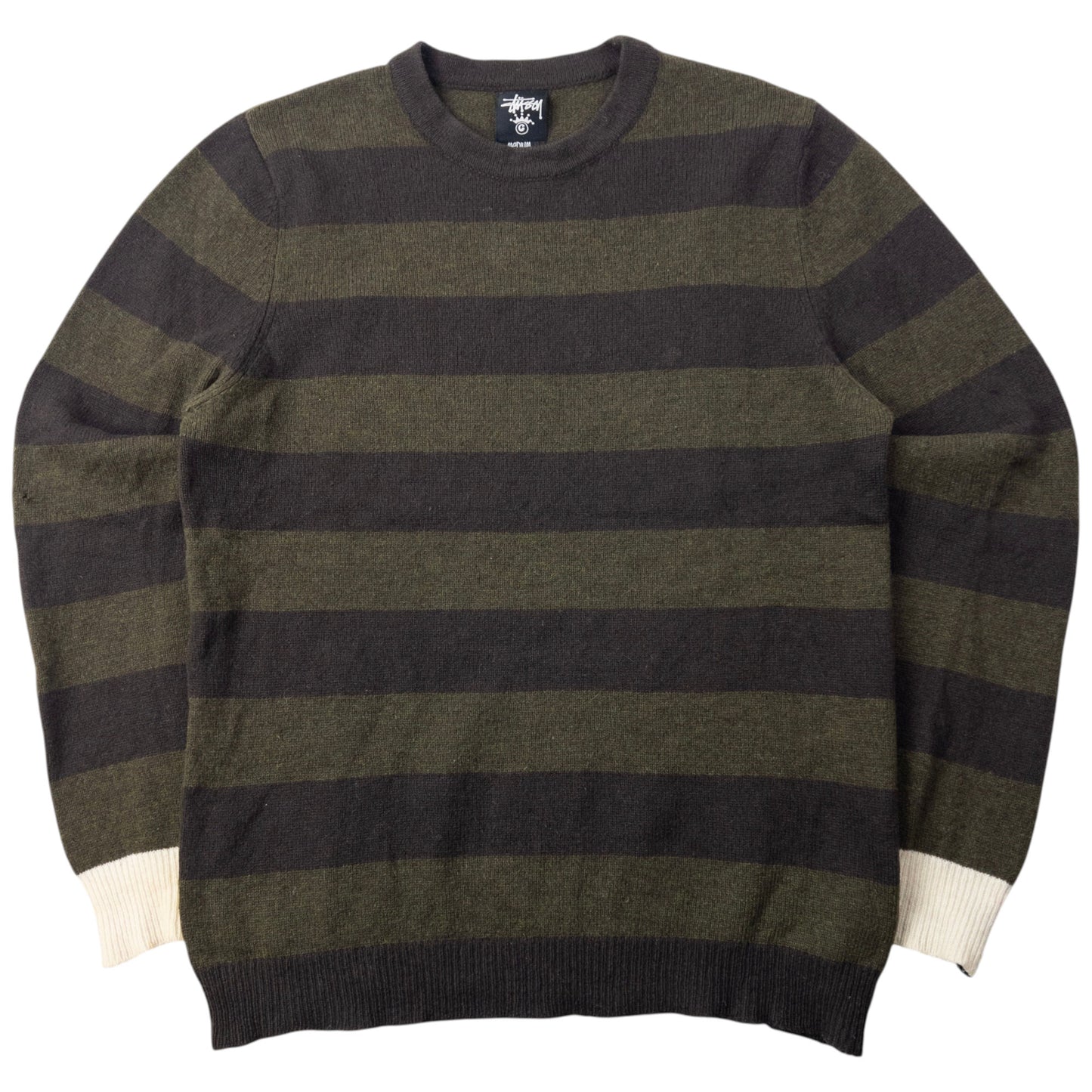 Vintage Stussy Striped Wool Jumper Size M