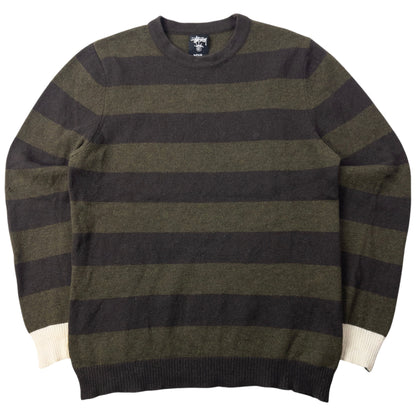 Vintage Stussy Striped Wool Jumper Size M