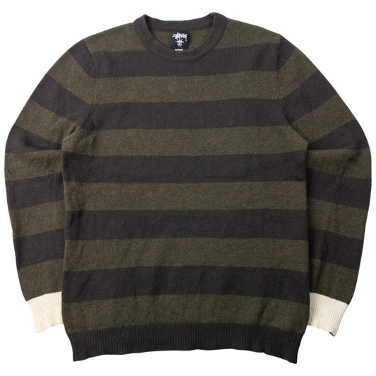 Vintage Stussy Striped Wool Jumper Size M
