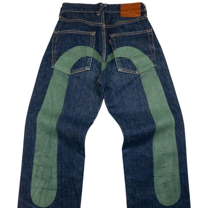 Vintage Evisu Painted Daicock Japanese Denim Jeans Size W25