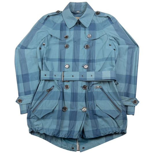 Vintage Burberry Brit Nova Check Belted Trench Jacket Womens Size S