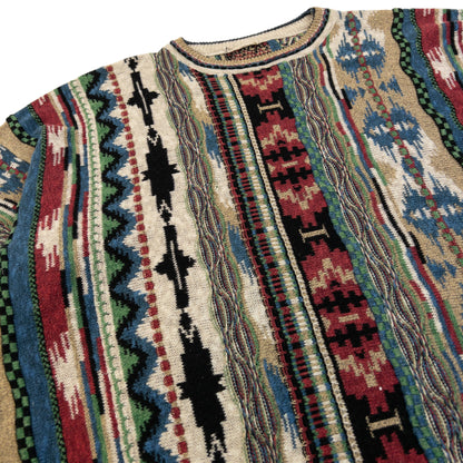 Vintage Pattern Knit Jumper Size XL