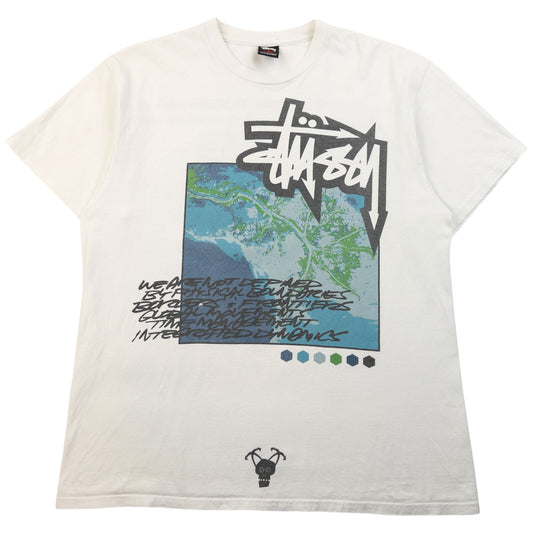 Vintage 2000s Stussy X Futura Graphic T Shirt Size L