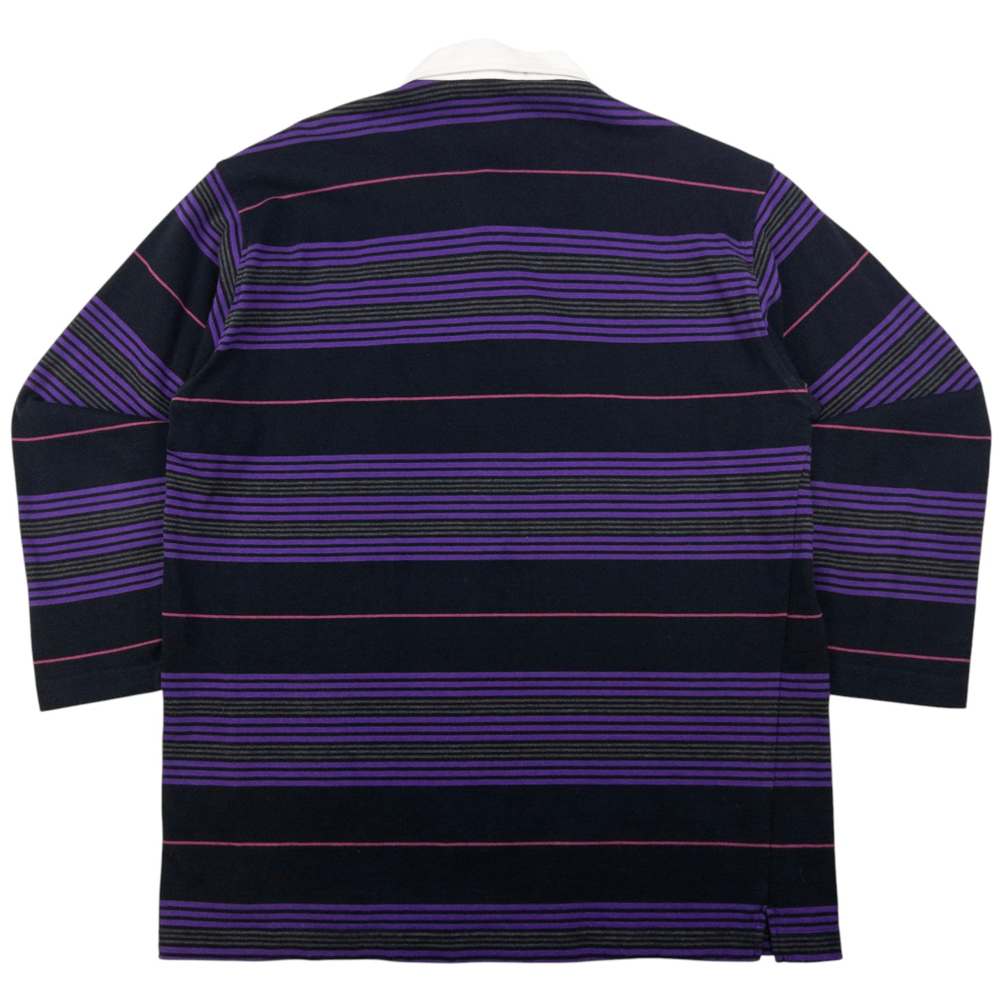 Vintage Burberry Striped Long Sleeve Rugby Polo Shirt Size M