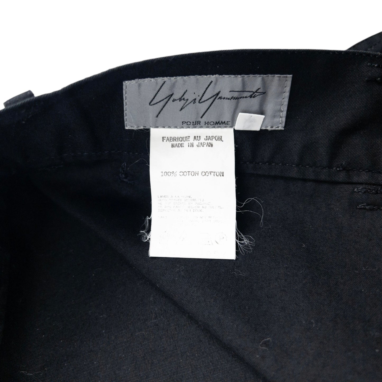 Vintage 2000s Yohji Yamamoto Zip Cuff Trousers Size W36