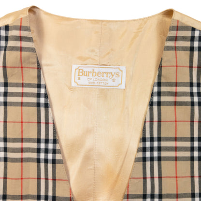 Vintage 90s Burberry Nova Check Waistcoat Womens Size S